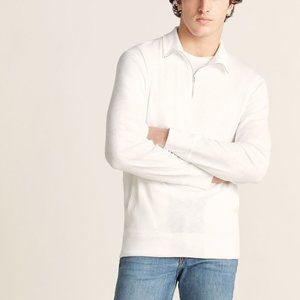 PATRICK ASSARAF Mock 1/2 Zip Pima Cotton Sweater
